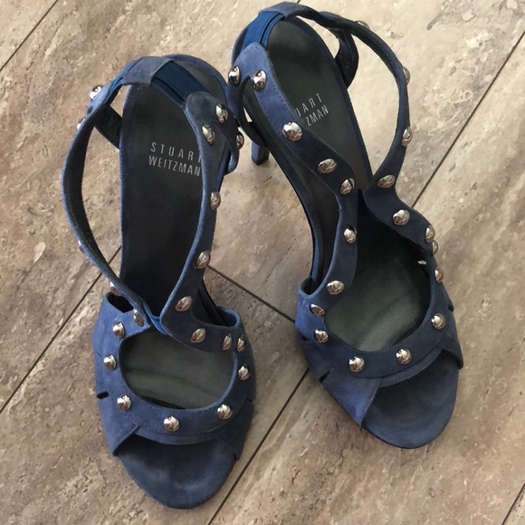Stuart Weitzman Shoes - Stuart Weizman studded blue sandals heels 7.5